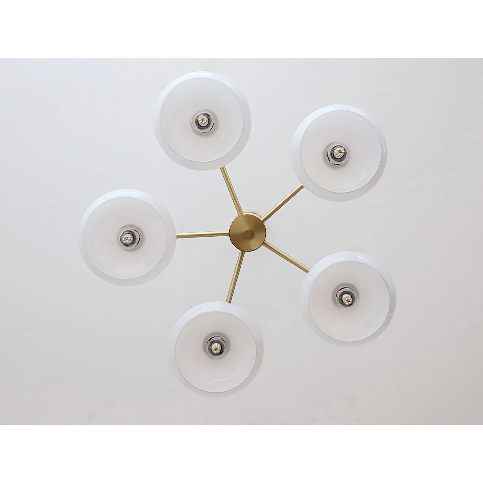 Nova Chandelier Métal Verre Kaki Naturel Salon - Neutralighting
