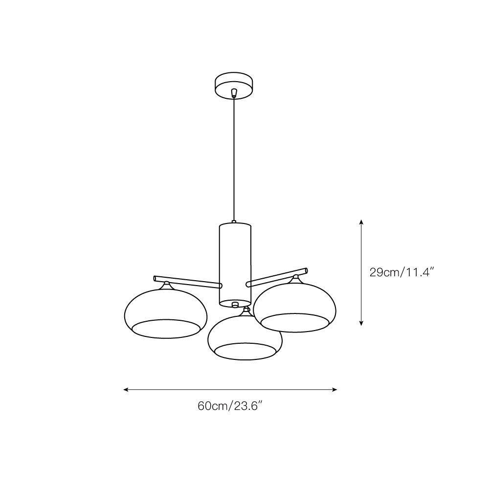 Nova Chandelier Métal Verre Kaki Naturel Salon - Neutralighting