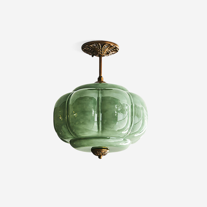 Eldio Lampe Plafond Semi-Encastrée en Verre Vert - Neutralighting