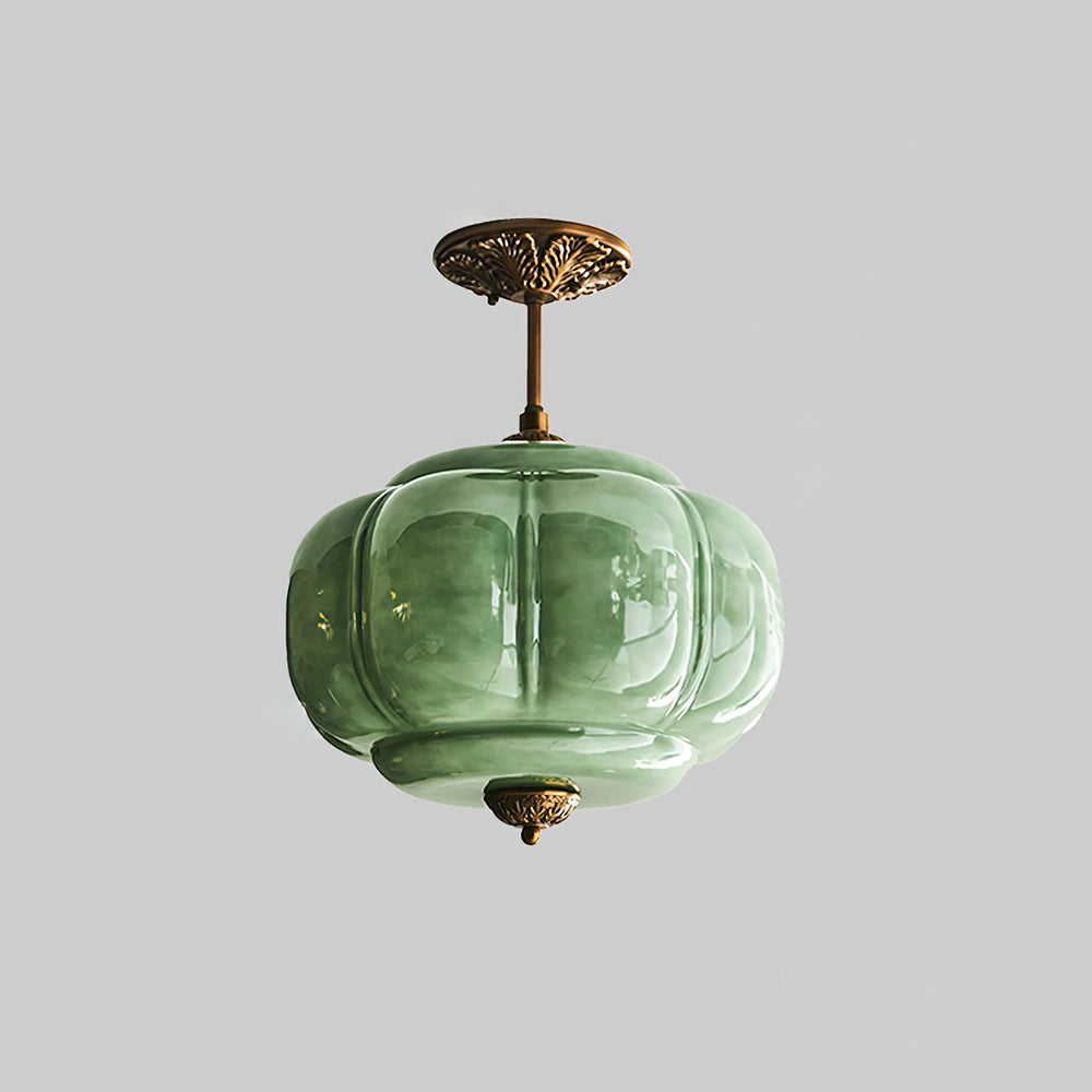 Eldio Lampe Plafond Semi-Encastrée en Verre Vert - Neutralighting