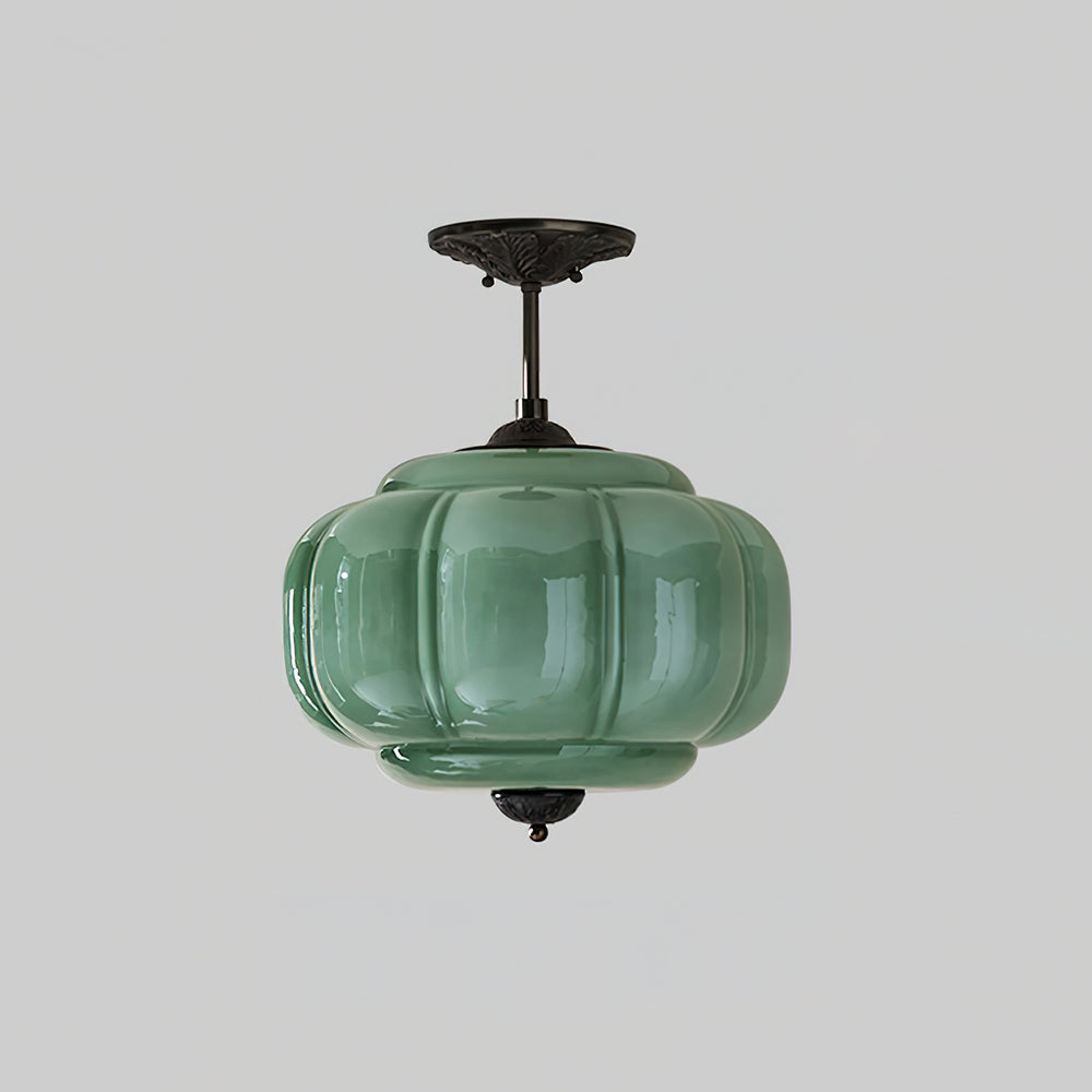 Eldio Lampe Plafond Semi-Encastrée en Verre Vert - Neutralighting