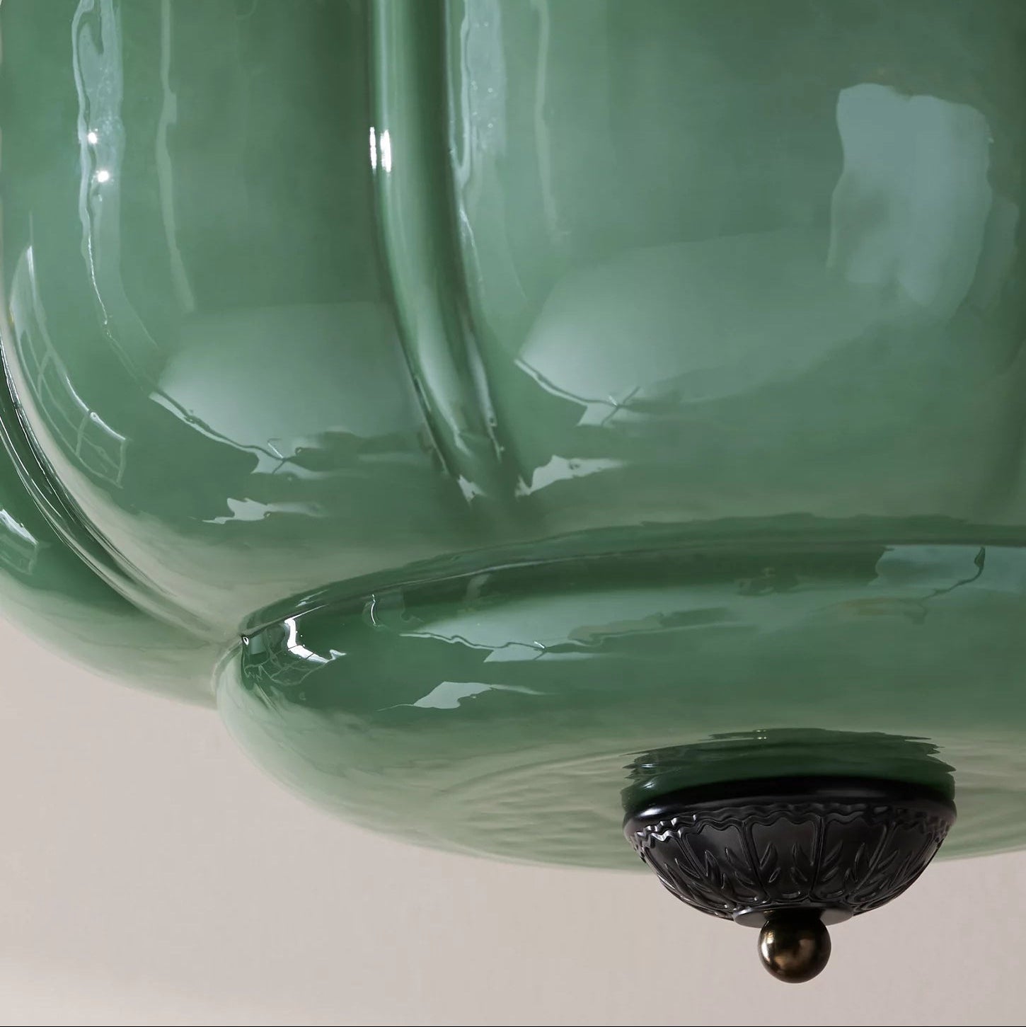Eldio Lampe Plafond Semi-Encastrée en Verre Vert - Neutralighting
