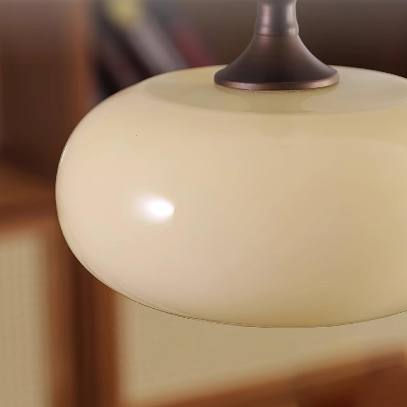 Lampe Pendante Abat-jour en Verre Blanc Tourné Marron Vintage - Neutralighting