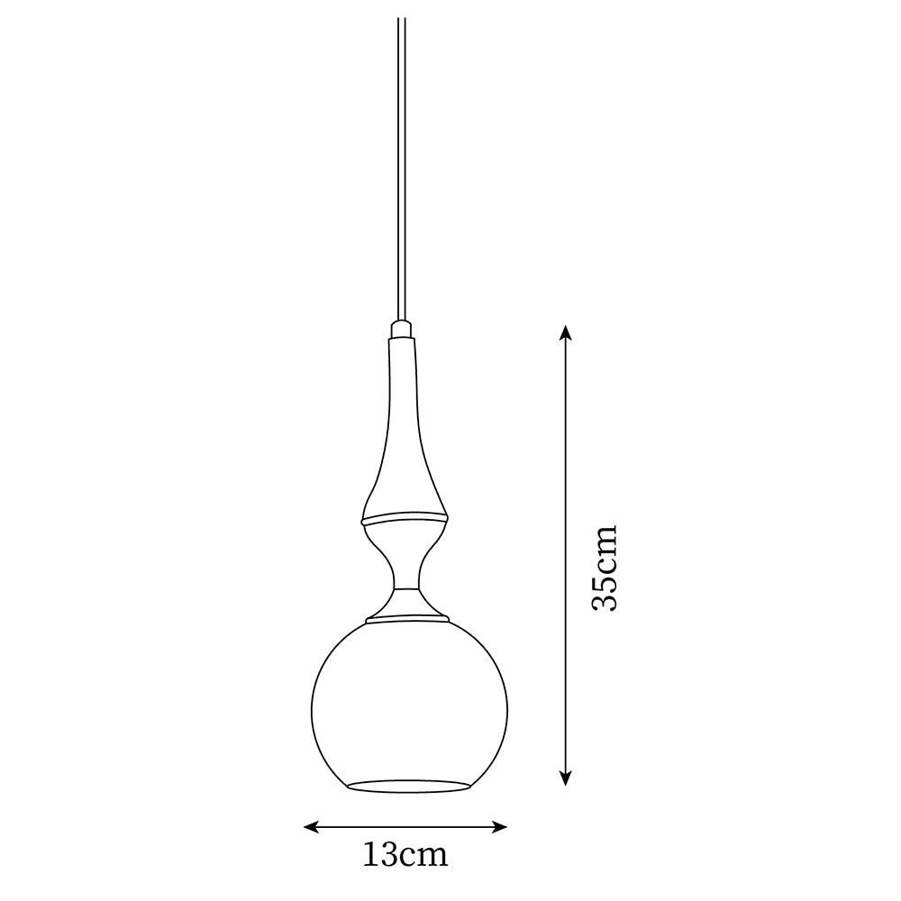 Lampe Pendante Abat-jour en Verre Blanc Tourné Marron Vintage - Neutralighting