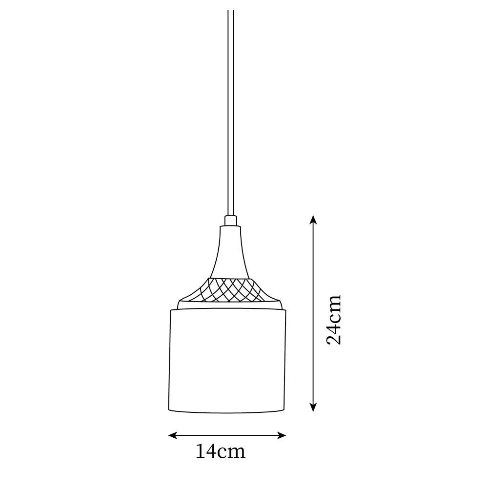 Lampe Pendante Abat-jour en Verre Blanc Tourné Marron Vintage - Neutralighting