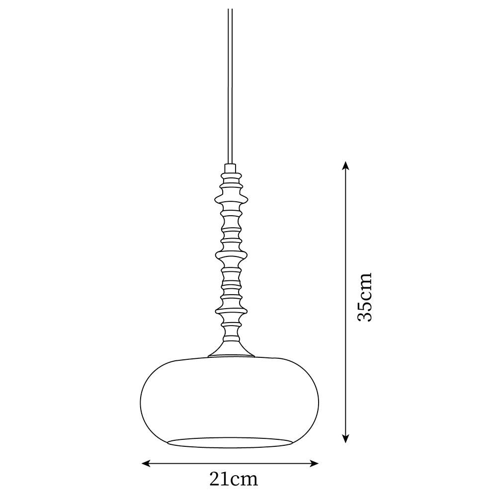 Lampe Pendante Abat-jour en Verre Blanc Tourné Marron Vintage - Neutralighting