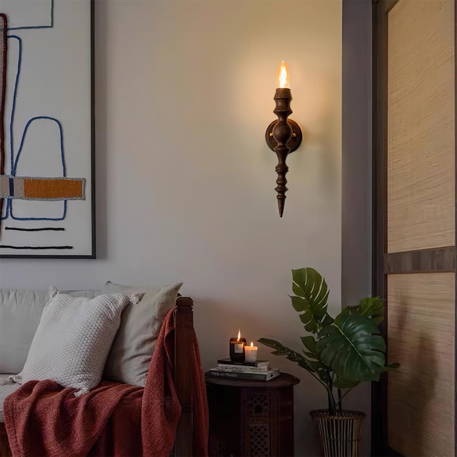 Wall Lamp Modern Vintage Wood Body Multiple Wood Finishes - Letslighting
