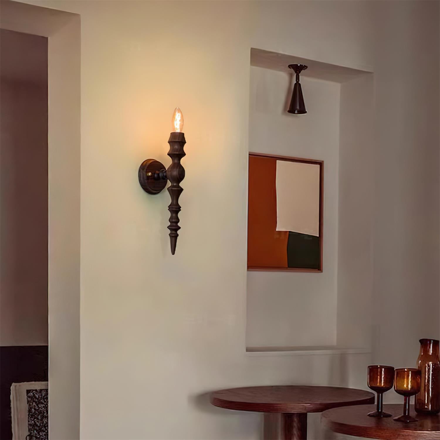 Wall Lamp Modern Vintage Wood Body Multiple Wood Finishes - Letslighting