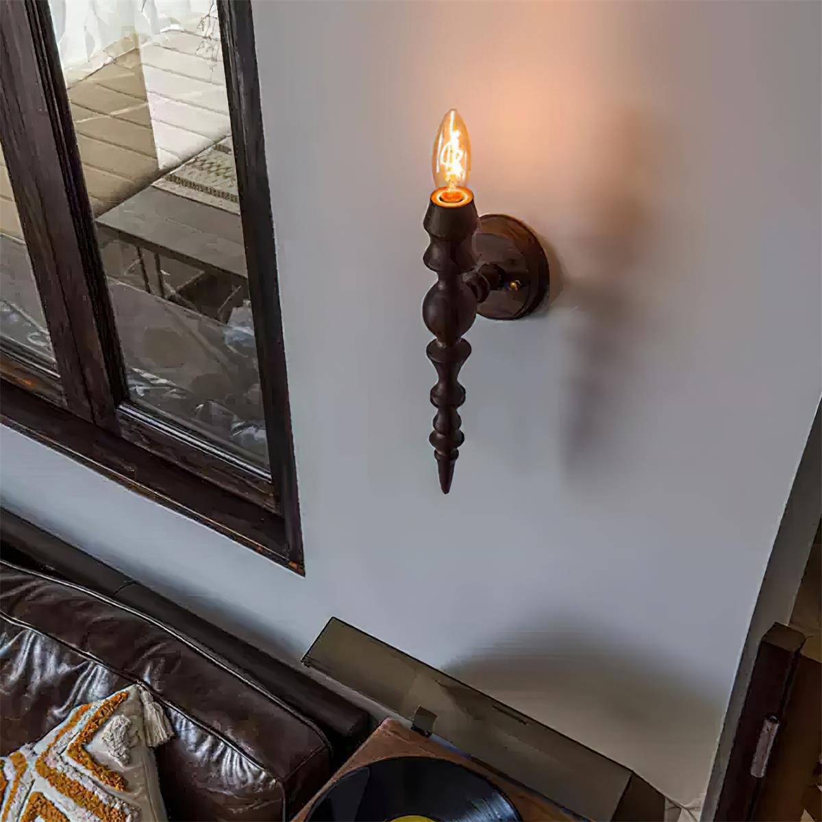 Wall Lamp Modern Vintage Wood Body Multiple Wood Finishes - Letslighting