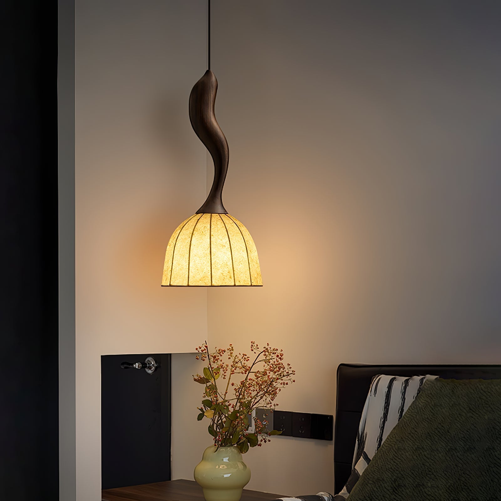 Colire Creativity Twisted Metal Wood Pendant Light - Blowlighting
