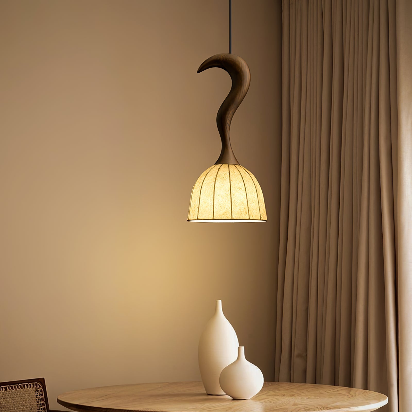 Colire Creativity Twisted Metal Wood Pendant Light - Blowlighting