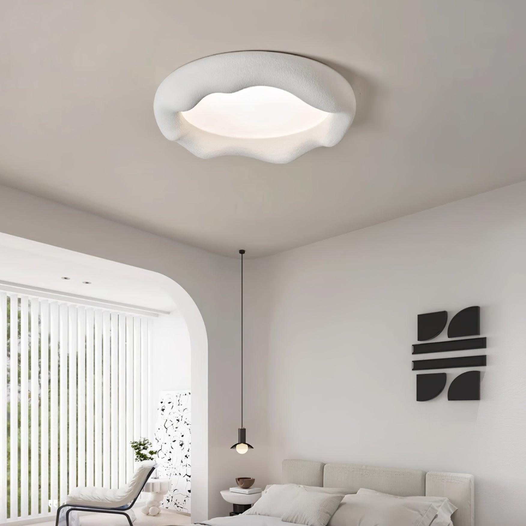 Vesperin Plafonnier en résine organique et fibre de verre, couleur beige - Neutralighting
