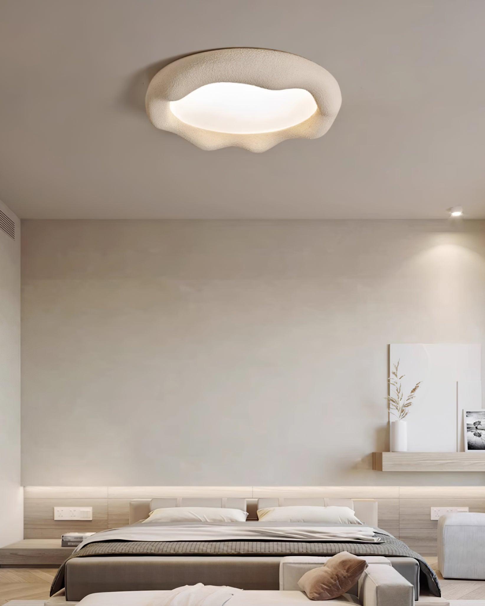 Vesperin Plafonnier en résine organique et fibre de verre, couleur beige - Neutralighting