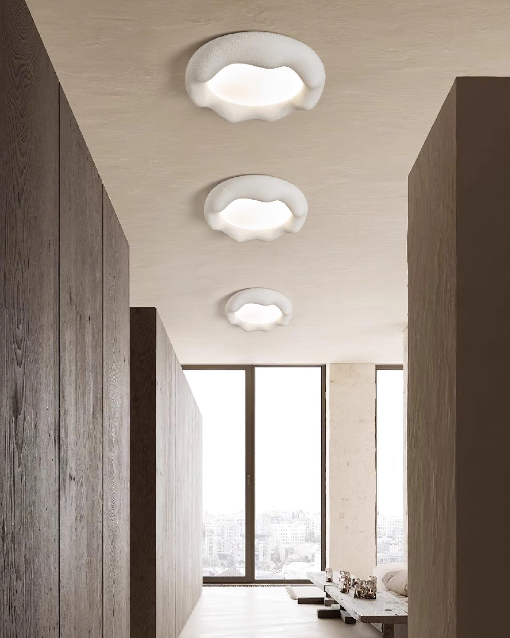 Vesperin Plafonnier en résine organique et fibre de verre, couleur beige - Neutralighting