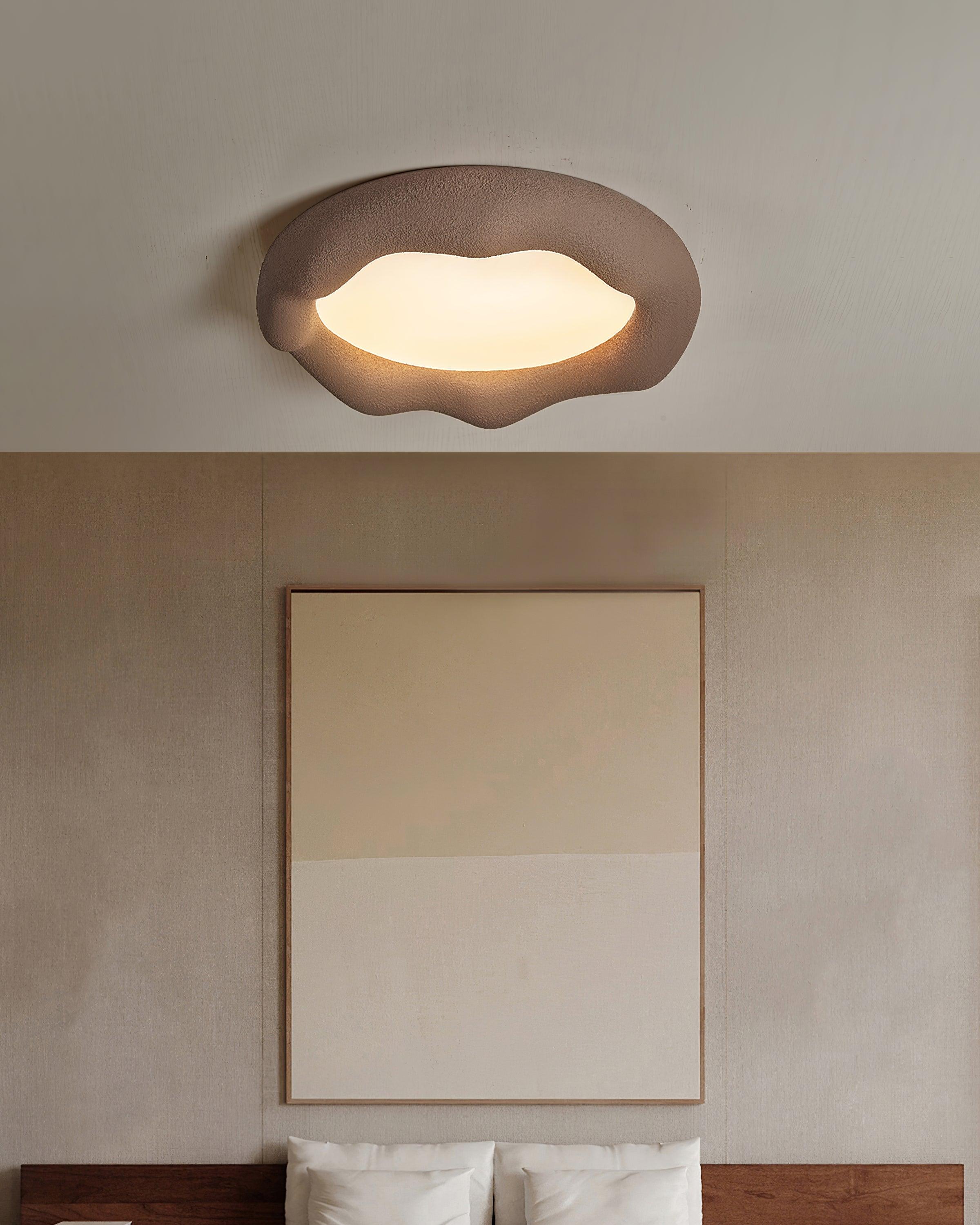Vesperin Plafonnier en résine organique et fibre de verre, couleur beige - Neutralighting