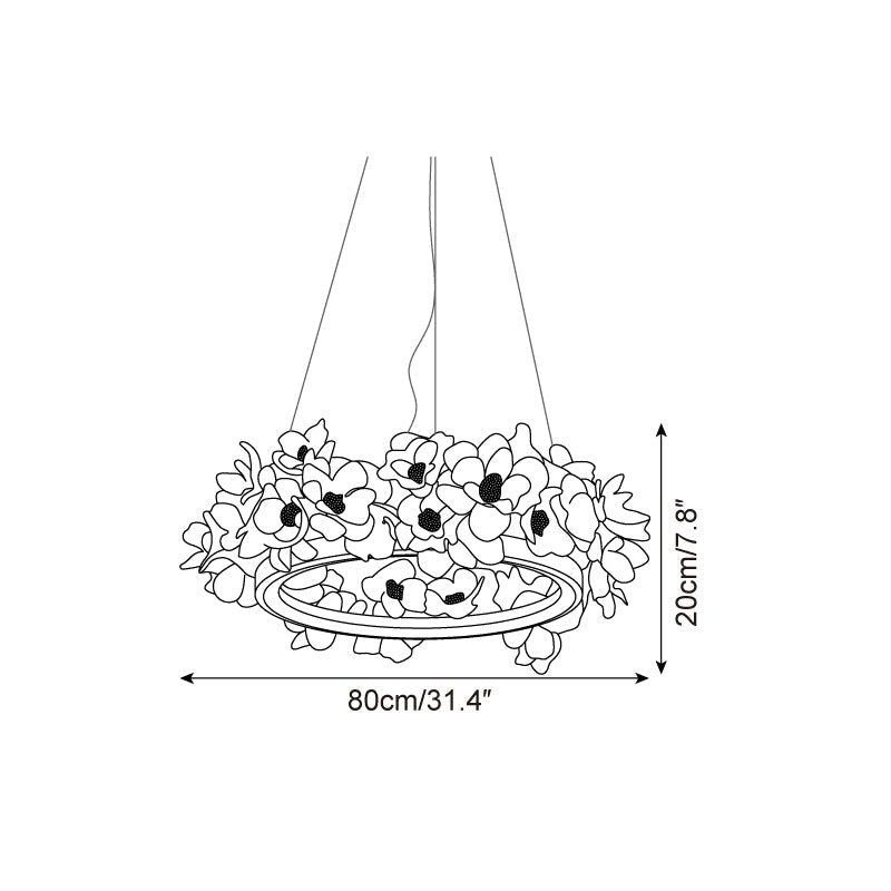 Elysian Floral Chandelier Petal Halo Minimalist - Letslighting