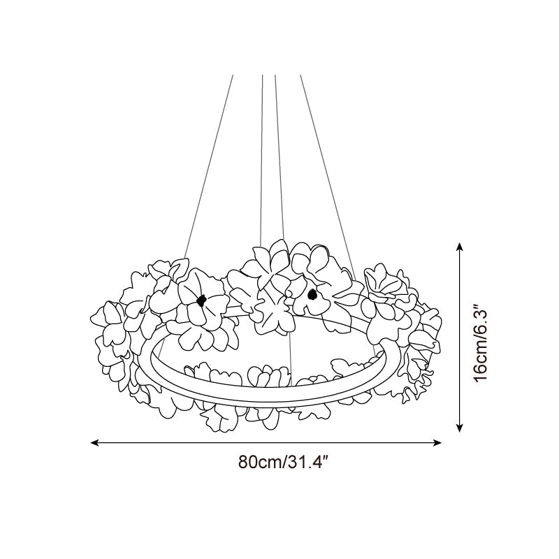 Elysian Floral Chandelier Petal Halo Minimalist - Letslighting