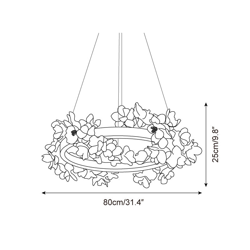 Elysian Floral Chandelier Petal Halo Minimalist - Letslighting