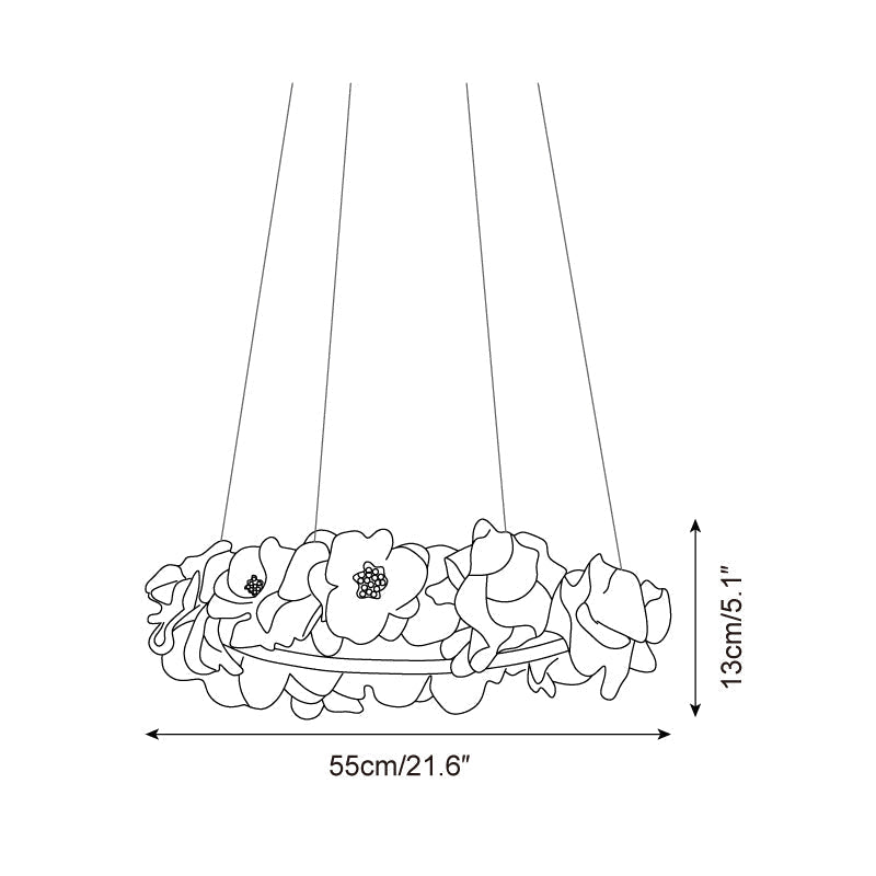 Elysian Floral Chandelier Petal Halo Minimalist - Letslighting