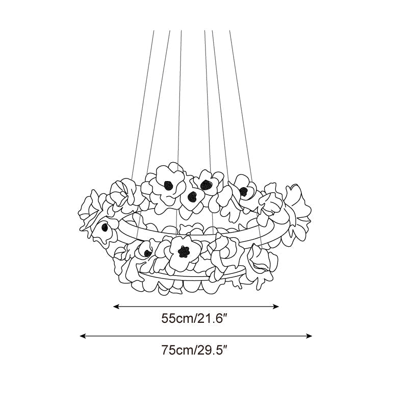 Elysian Floral Chandelier Petal Halo Minimalist - Letslighting
