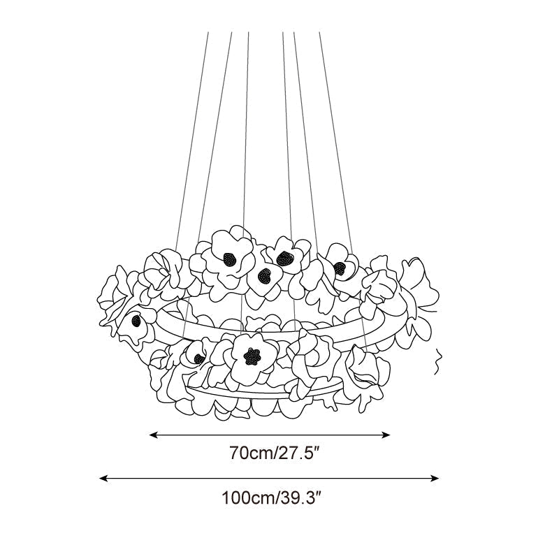 Elysian Floral Chandelier Petal Halo Minimalist - Letslighting