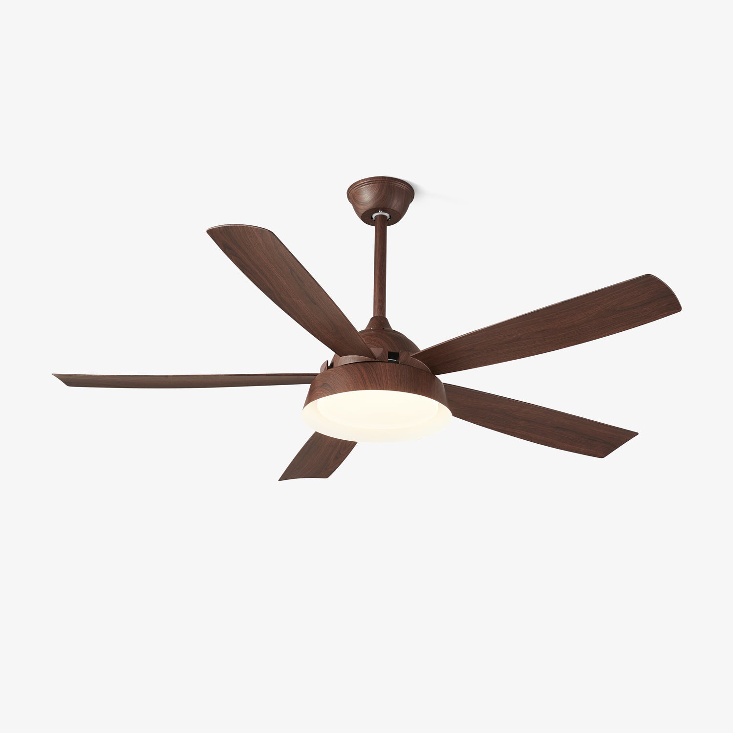 Plafonnier ventilateur Orvino en bois avec finition Grain de Noyer