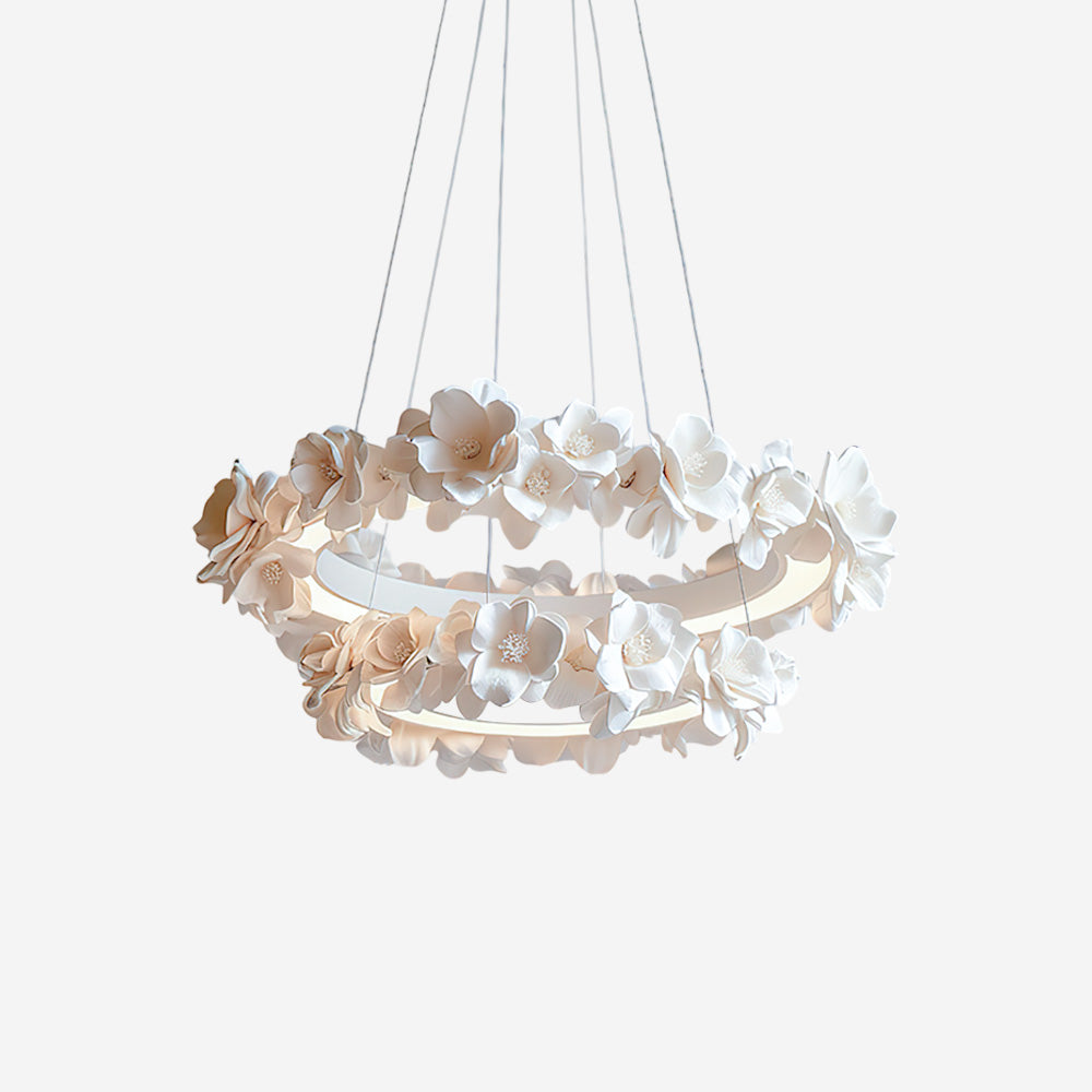 Elysian Floral Chandelier Petal Halo Minimalist - Letslighting