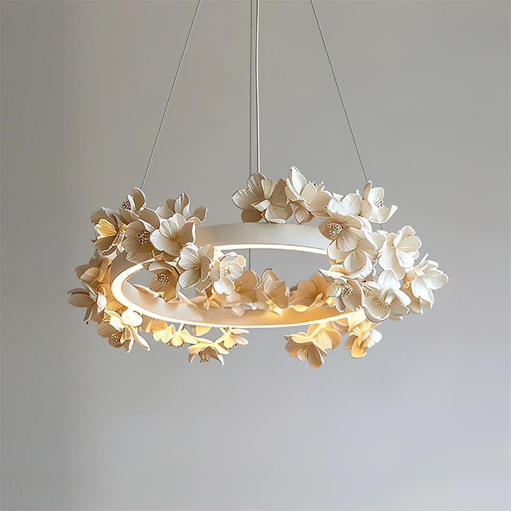 Elysian Floral Chandelier Petal Halo Minimalist - Letslighting