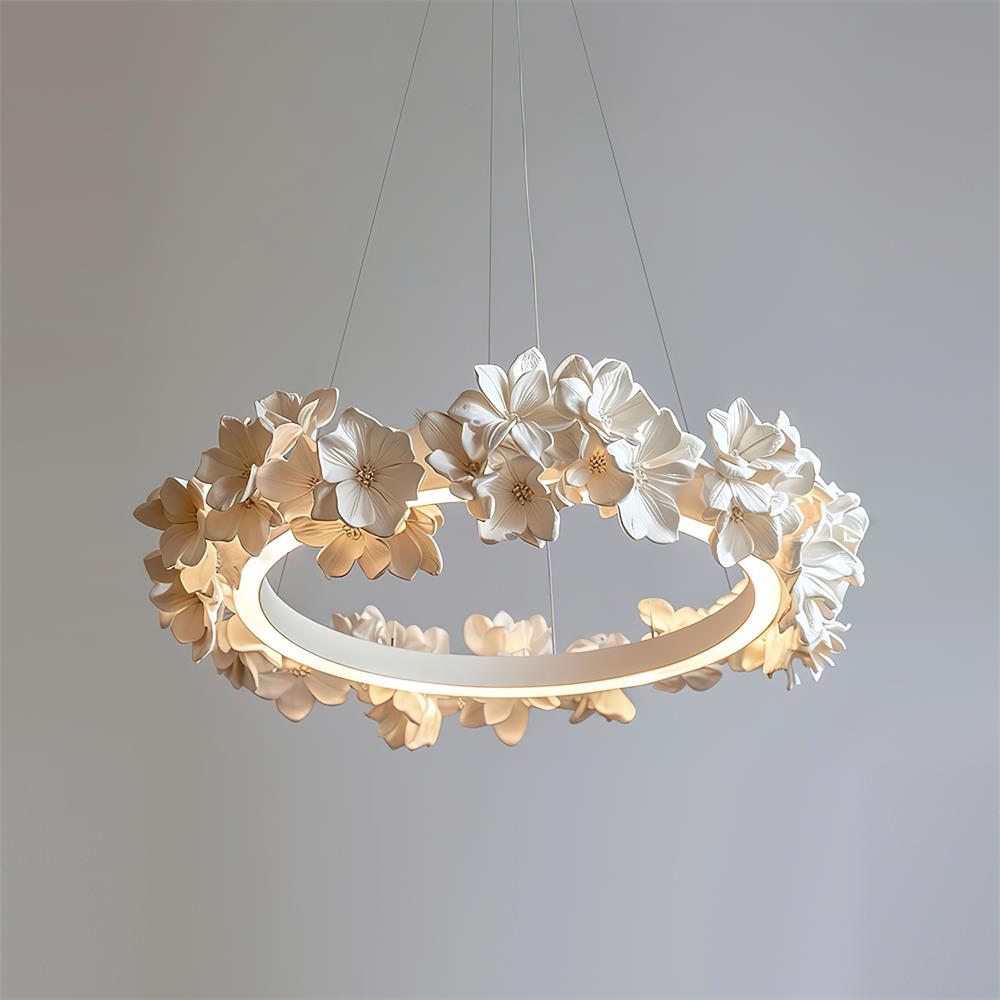 Elysian Floral Chandelier Petal Halo Minimalist - Letslighting