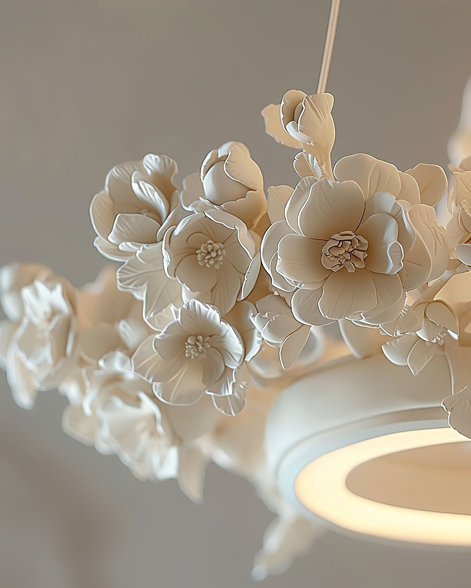 Elysian Floral Chandelier Petal Halo Minimalist - Letslighting