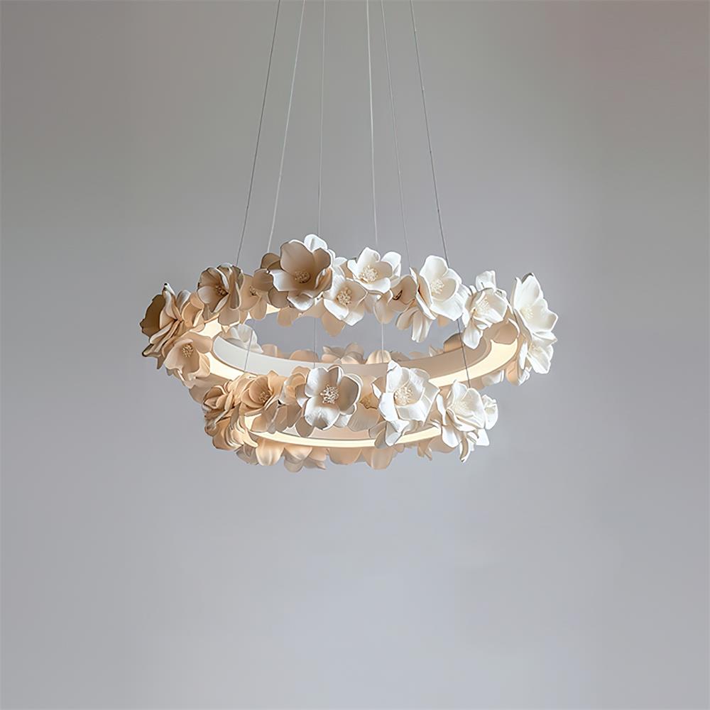 Elysian Floral Chandelier Petal Halo Minimalist - Letslighting