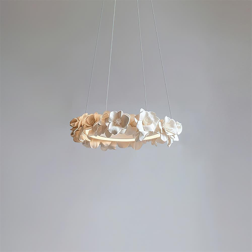 Elysian Floral Chandelier Petal Halo Minimalist - Letslighting