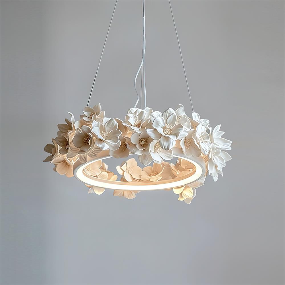 Elysian Floral Chandelier Petal Halo Minimalist - Letslighting