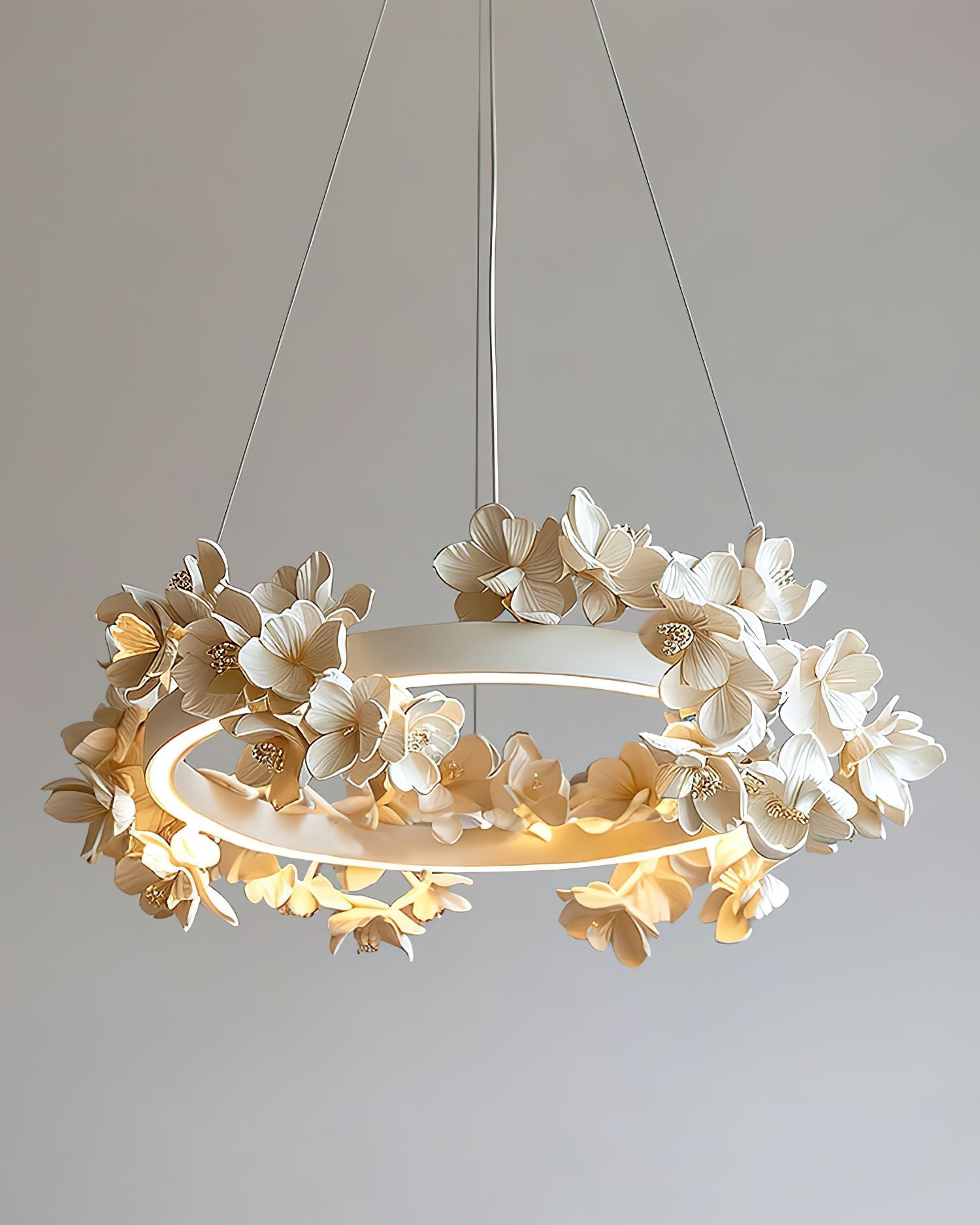 Elysian Floral Chandelier Petal Halo Minimalist - Letslighting