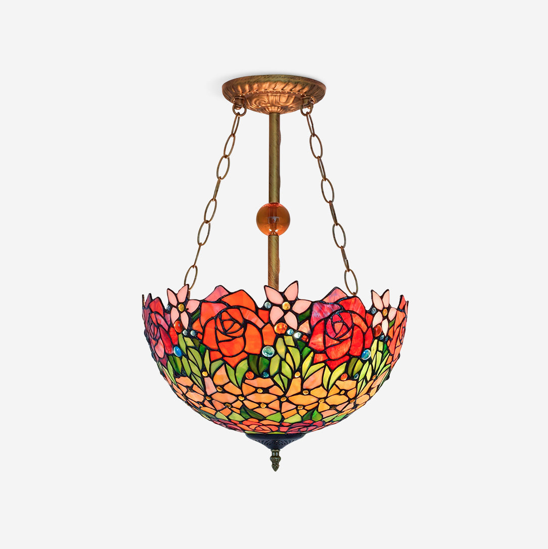 Chandelier Tiffany Bowl-shaped Rose Gypsum - Neutralighting