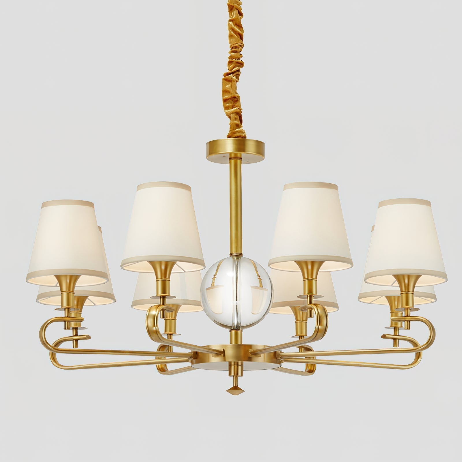 Sage Postmodern Luxury Fabric Crystal Chandelier - Lamp Copper