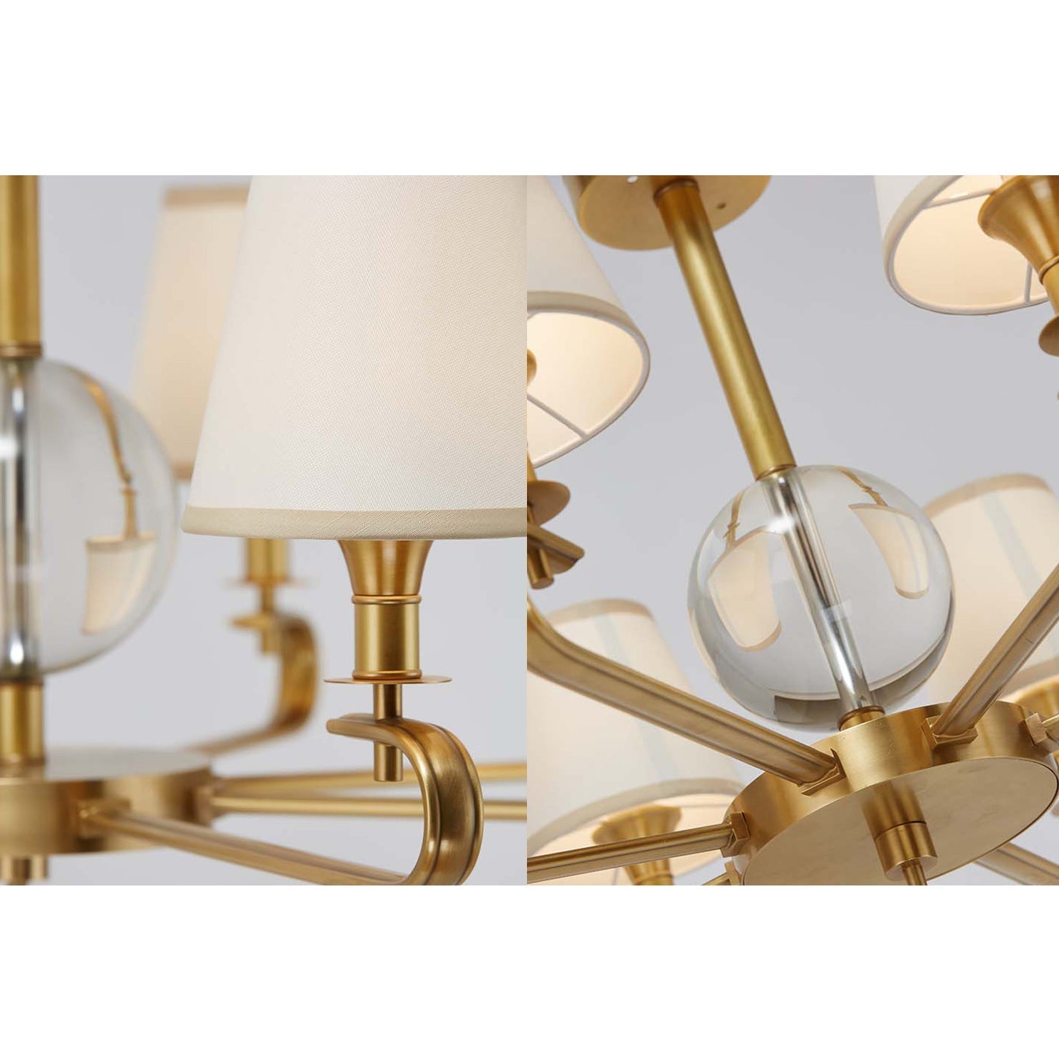 Sage Postmodern Luxury Fabric Crystal Chandelier - Lamp Copper