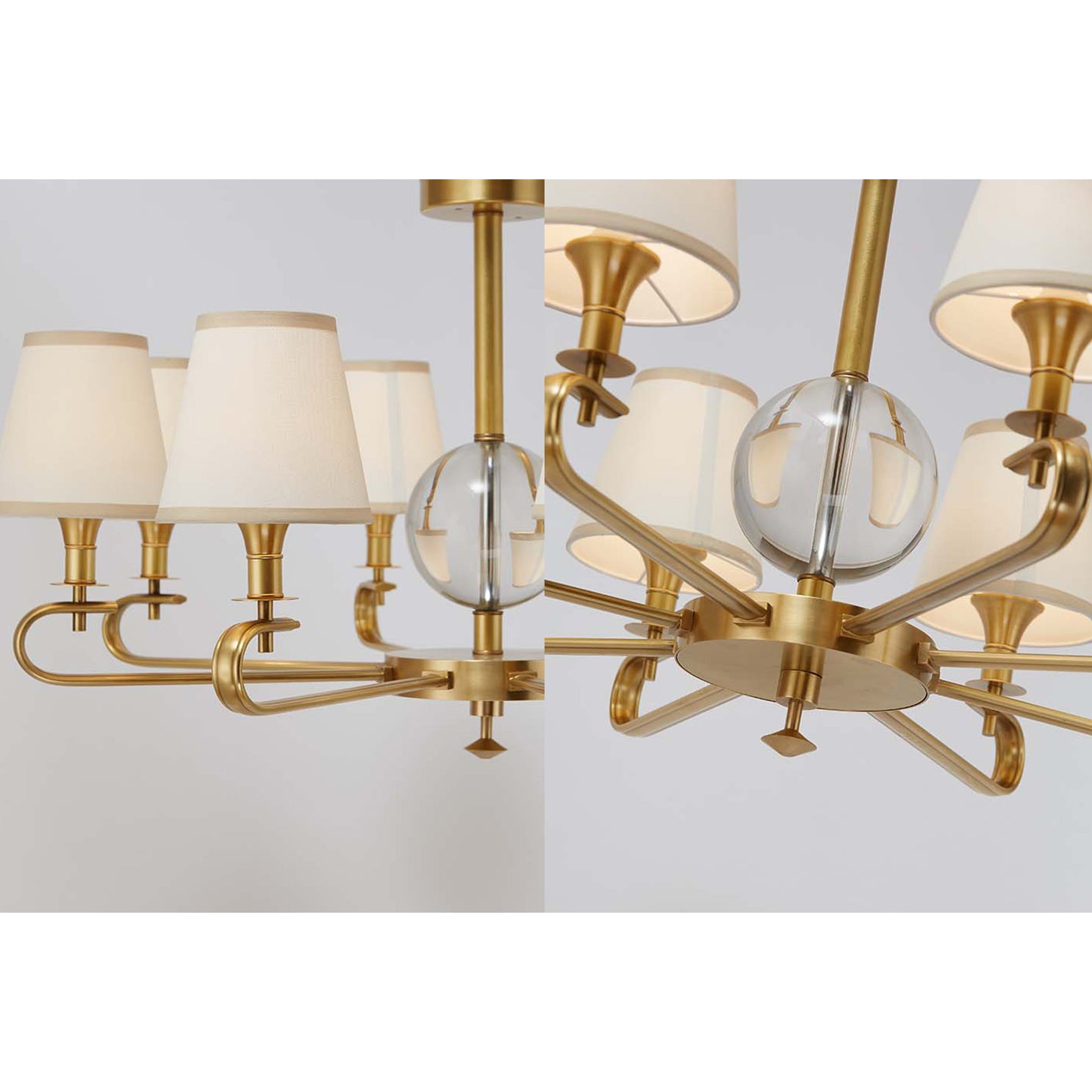 Sage Postmodern Luxury Fabric Crystal Chandelier - Lamp Copper