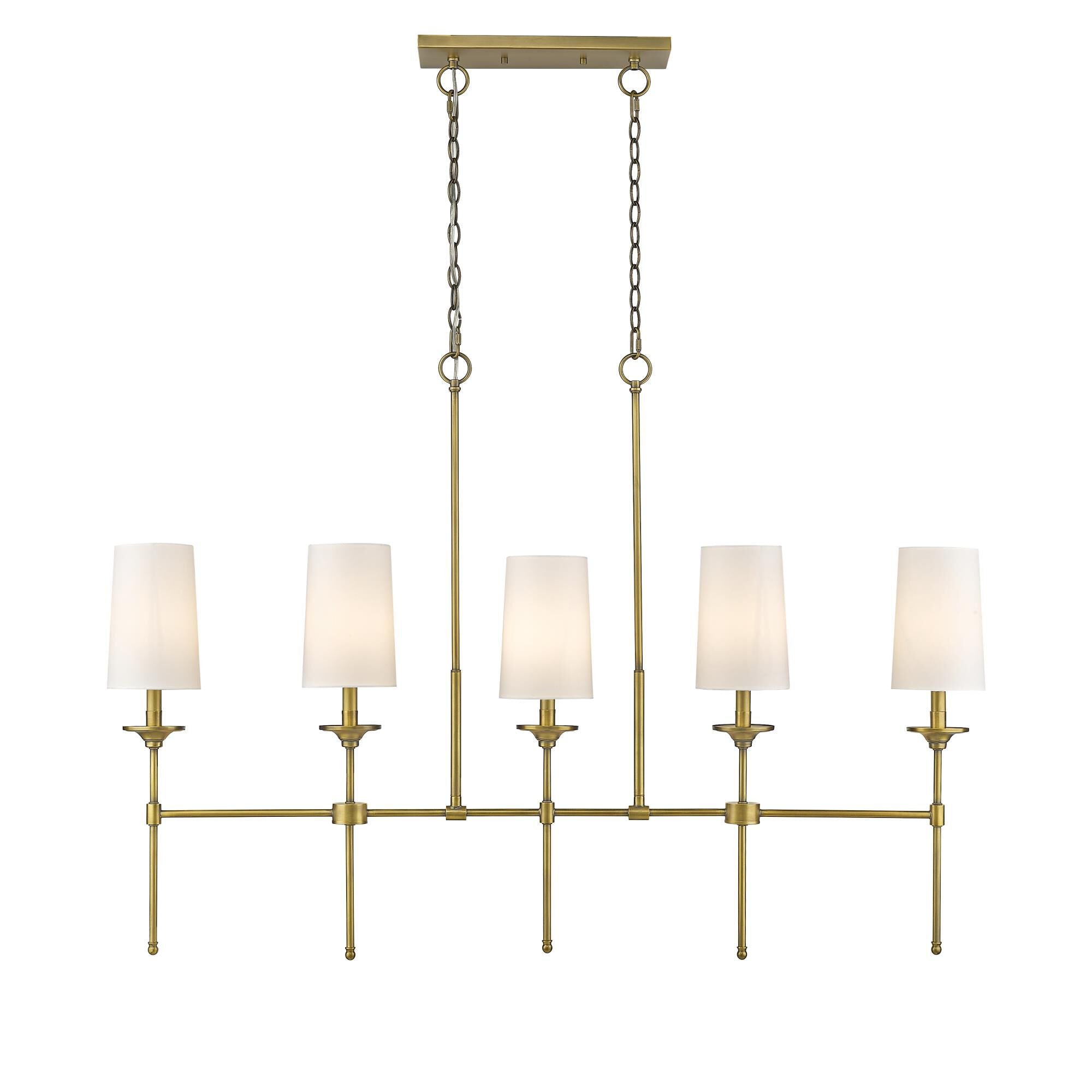 Verinyra Lustre Linéaire Laiton Tissu Vintage Industriel - Neutralighting