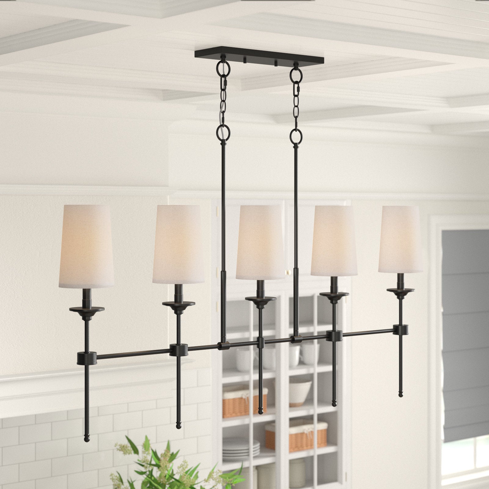 Verinyra Lustre Linéaire Laiton Tissu Vintage Industriel - Neutralighting