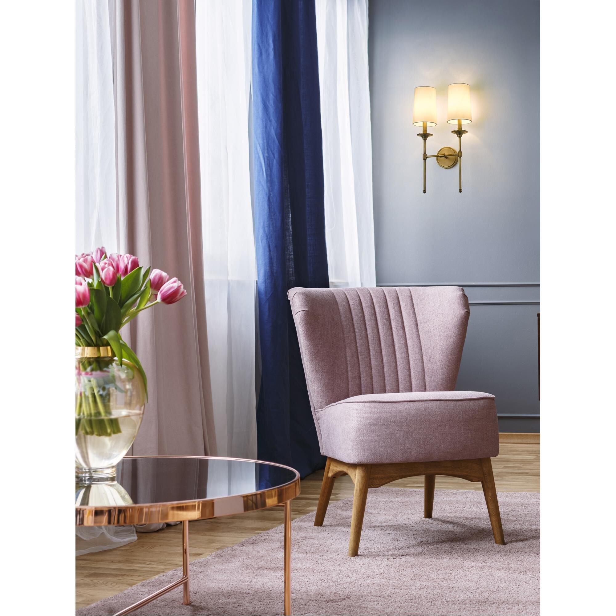 Esileth Applique Murale Laiton Tissu Vintage - Neutralighting