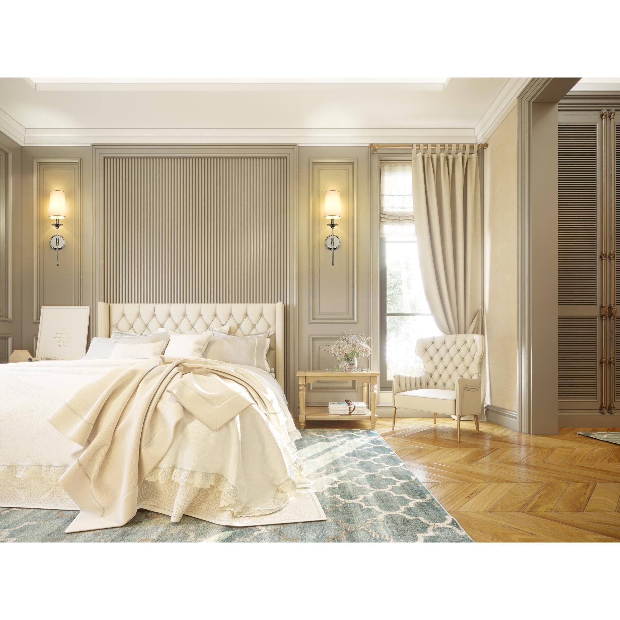 Esileth Applique Murale Laiton Tissu Vintage - Neutralighting