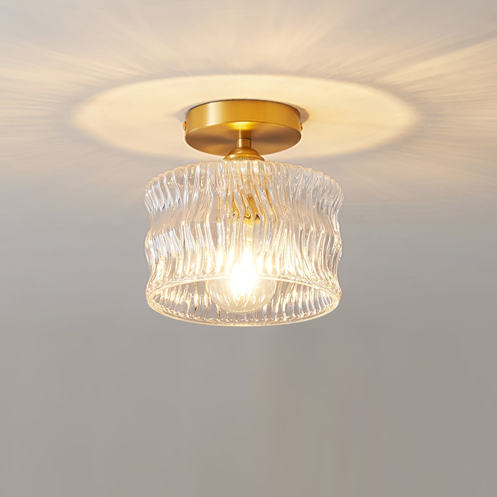 Arisha Plafonnier Luxueux Métal Verre Couloir