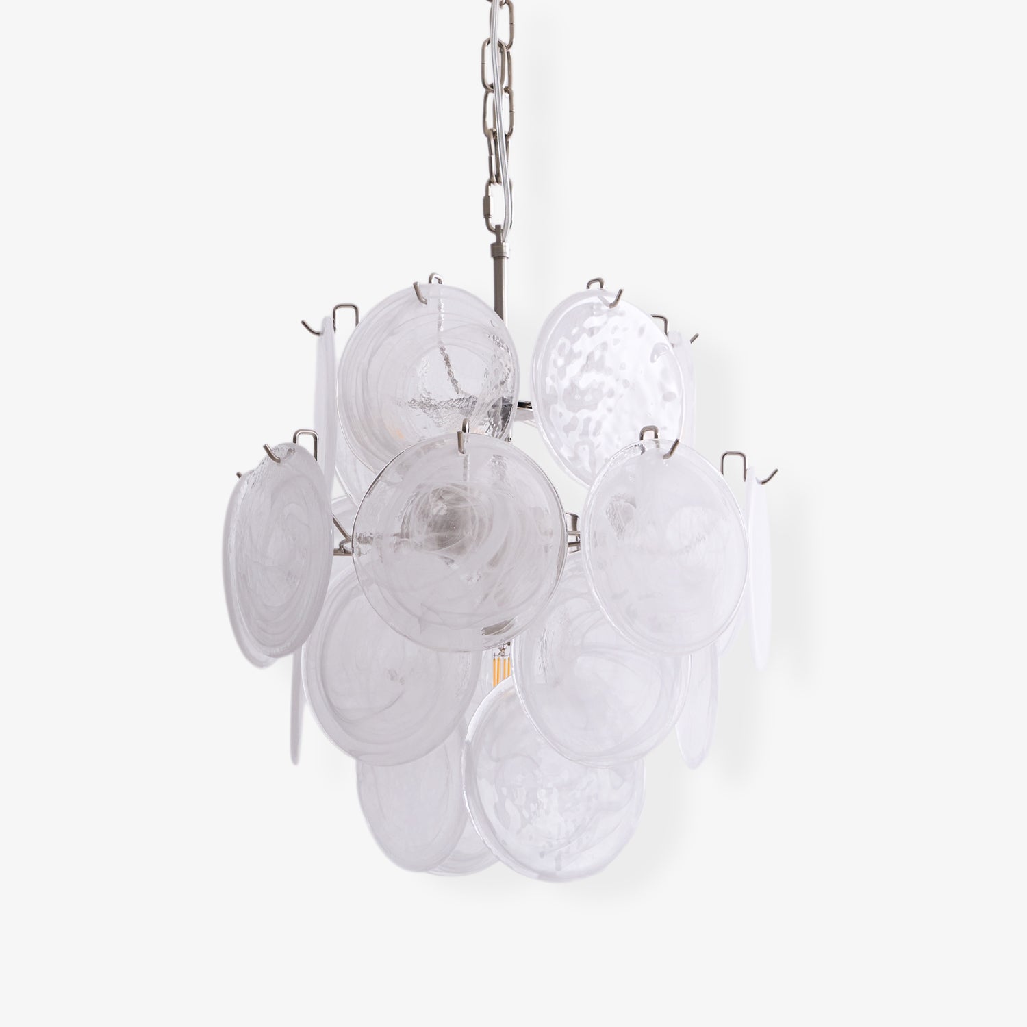 Aurora Chandelier Apricot Murano Glass Disc Layered Artistic - Letslighting