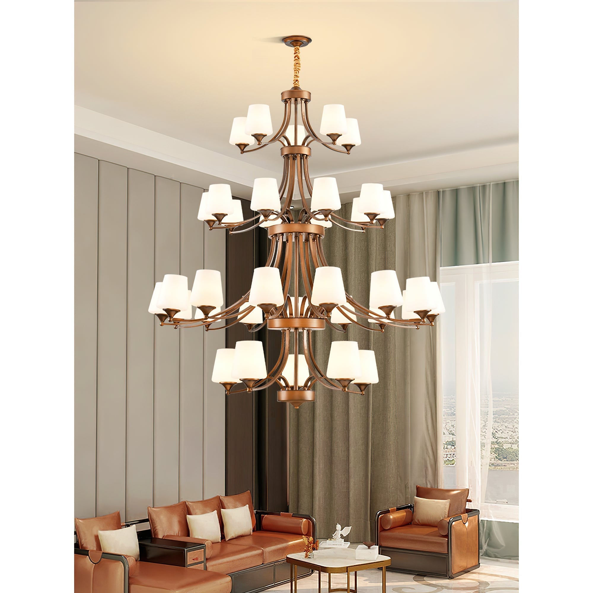 Ulrinara Chandelier Laiton Verre Luxe Postmoderne Salon - Neutralighting