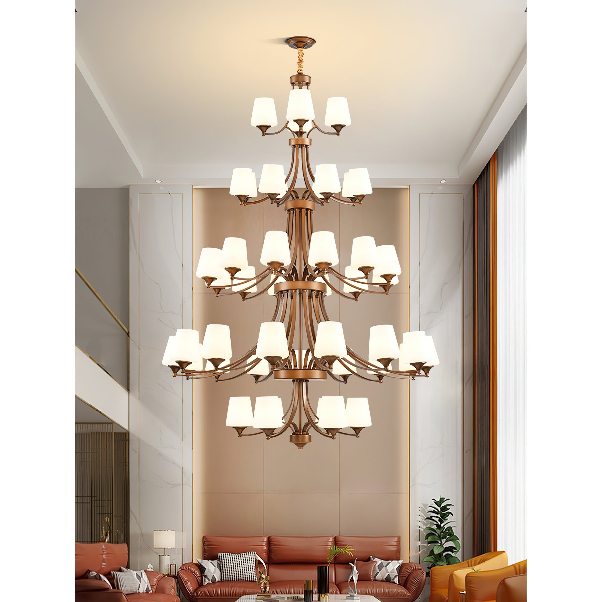 Ulrinara Chandelier Laiton Verre Luxe Postmoderne Salon - Neutralighting