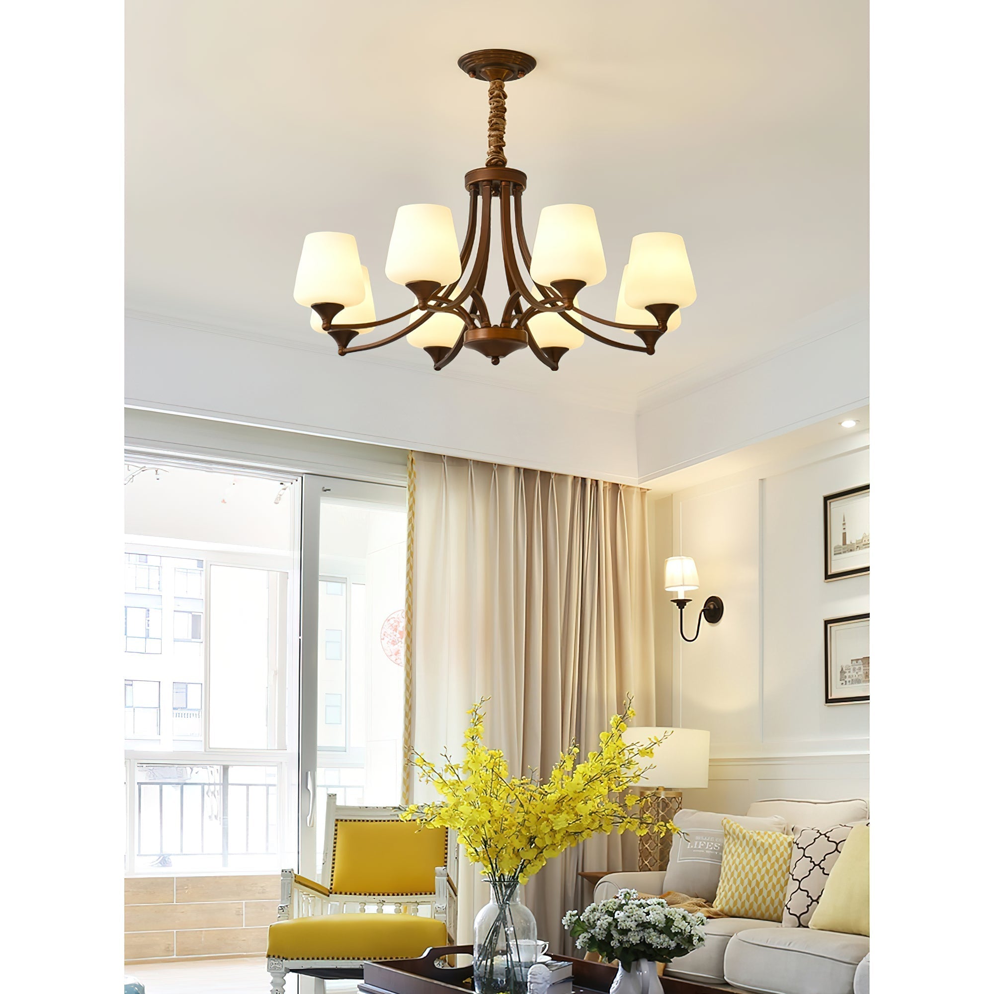 Ulrinara Chandelier Laiton Verre Luxe Postmoderne Salon - Neutralighting