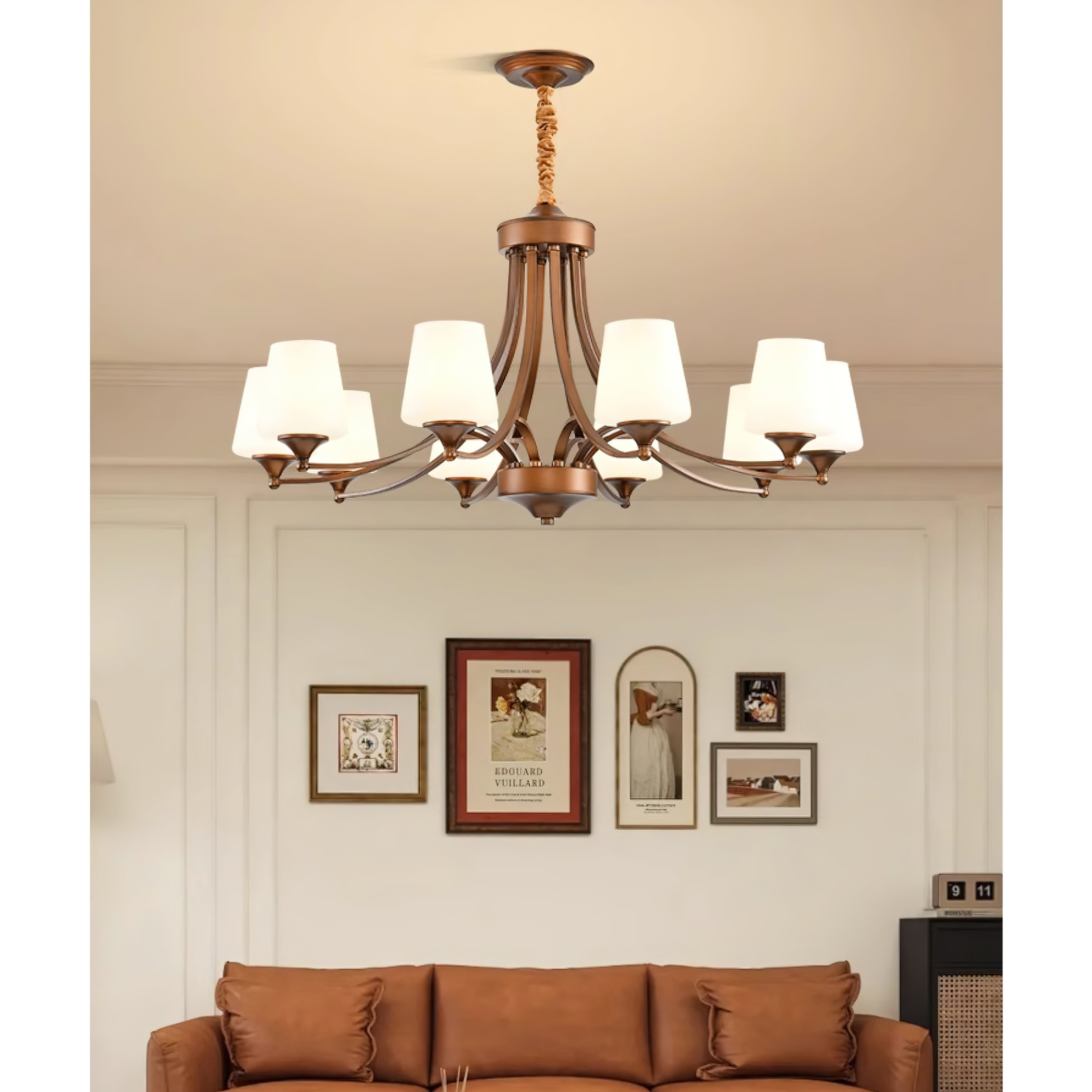 Ulrinara Chandelier Laiton Verre Luxe Postmoderne Salon - Neutralighting