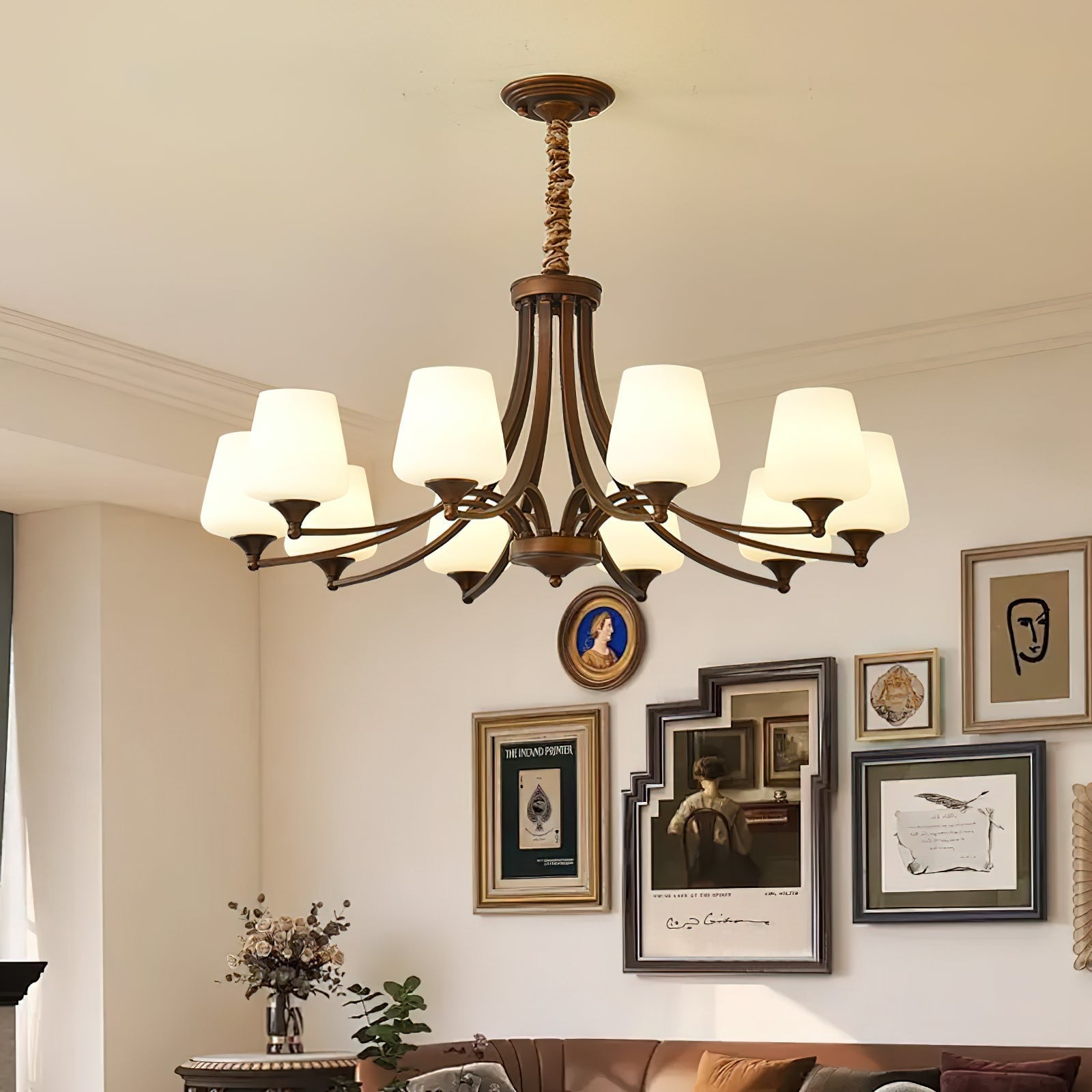 Ulrinara Chandelier Laiton Verre Luxe Postmoderne Salon - Neutralighting
