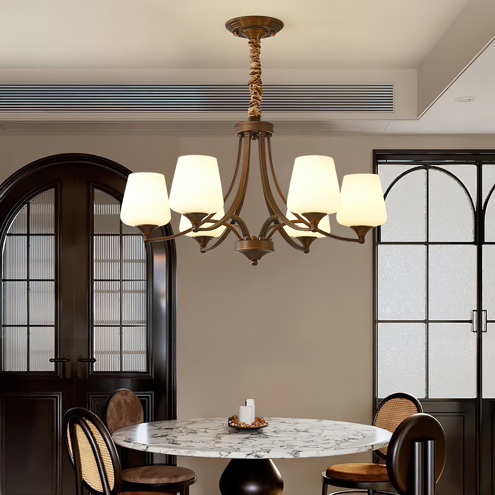 Ulrinara Chandelier Laiton Verre Luxe Postmoderne Salon - Neutralighting